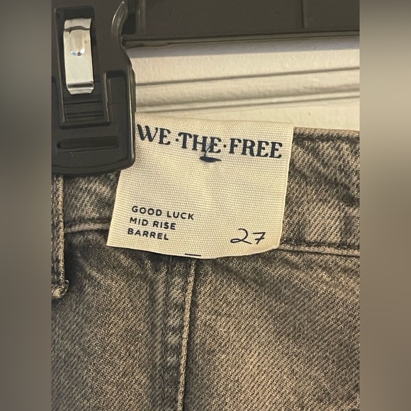 Free People Good Luck Mid Rise Barrel Jeans Falcon Grey - Picture 8 of 11